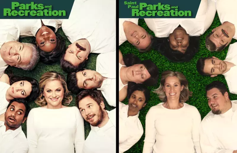 Saint Paul Parks & Rec does a photo reenactment from the tv show "Parks and Rec"  