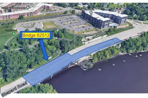 Image: Location of Shepard Road Bridge near Otto Avenue