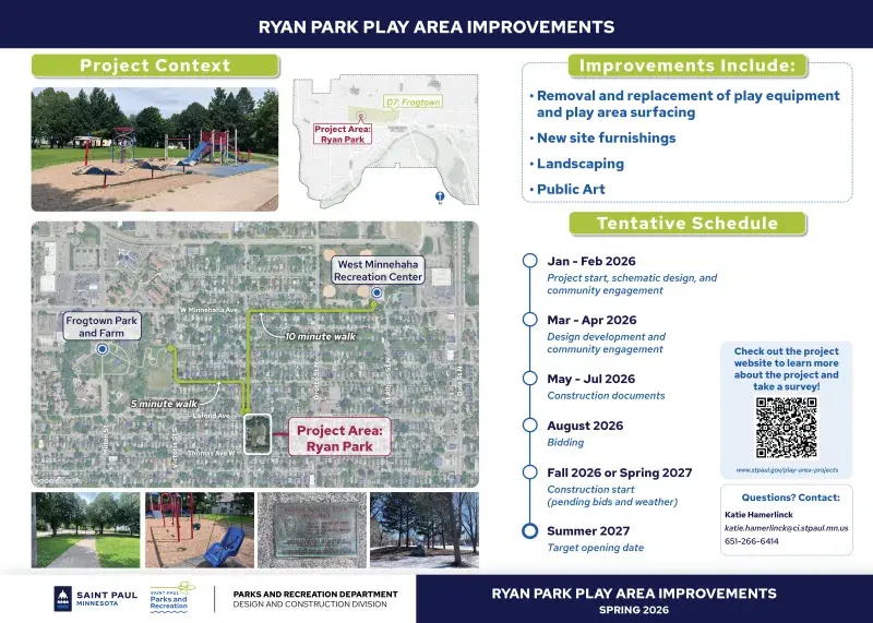 Ryan Park - project location map, project timeline and scope