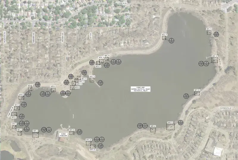 Como Park lake erroded paths replacement map