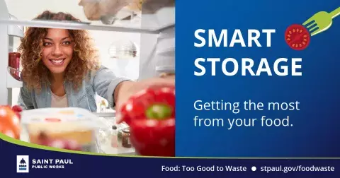 Smart Storage woman putting food in fridge