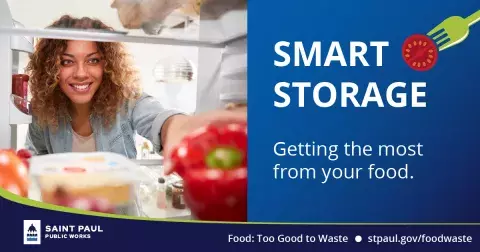 Smart Storage Smart Storage woman putting food in fridge