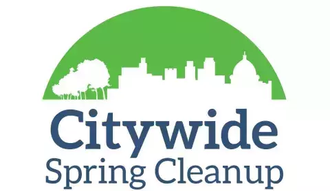 Logo saying "Citywide Spring Cleanup"