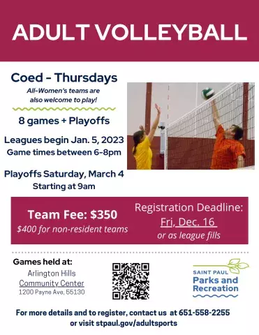 Adult Volleyball 2023 Information Flyer
