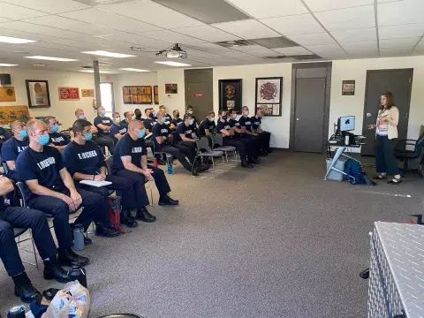 Saint Paul Fire Department members receive training from Ramsey County Crisis