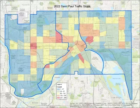 Saint Paul Traffic Stops in 2022