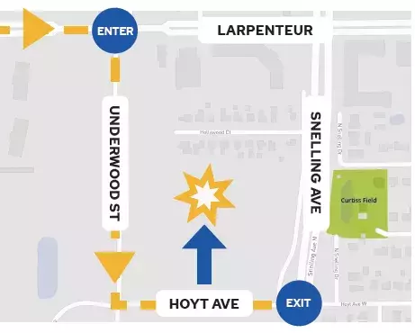 Map of directions to Drop-off Event 
