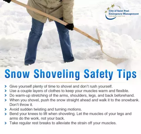 Snow Shoveling Safety Tips graphic