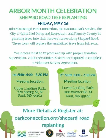Arbor Month Celebration Flyer Arbor Month 2025 Celebration Flyer for Shepard Road Tree Replanting