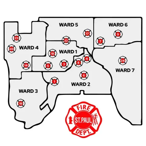 Map of fire departments in Saint Paul Map of fire departments in Saint Paul
