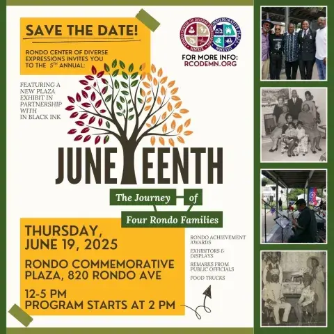 RCOD Juneteenth Event at Rondo Commemorative Plaza, June 19 12-5 PM