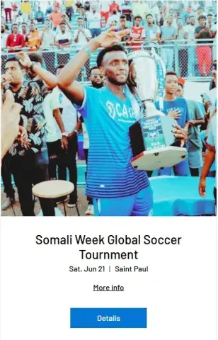 Link to Somali Week Soccer event in Saint Paul June 21