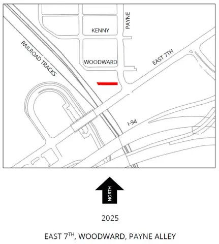 East 7th, Woodward, Payne Alley Project Map