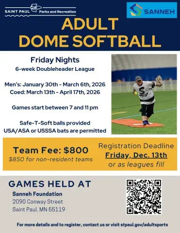 2026 Adult Dome Softball Flyer