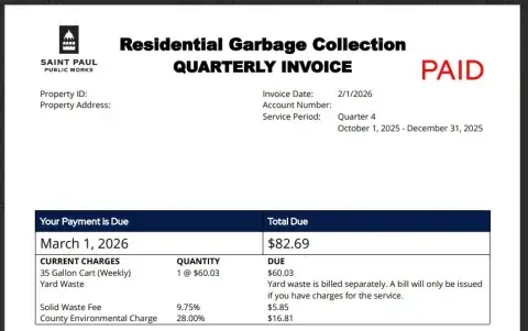 PAID Garbage Invoice