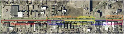 Map showing the schedule for sewer lining on Grand Avenue from Fairview to Macalester