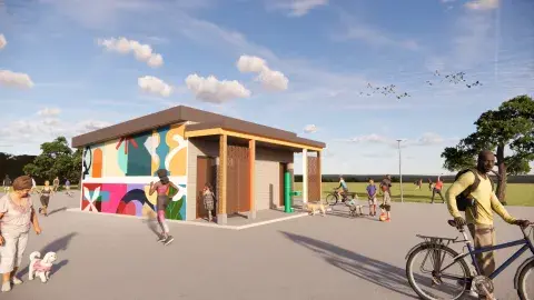Baker Park Restroom & Storage Facility Rendering