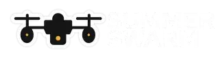Summer Swarm Logo Text with Drone Icon Summer Swarm Logo Text with Drone Icon