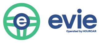 Evie Carshare Logo Evie Carshare operated by HOURCAR logo