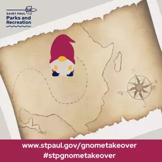 Treasure map with a Gnome 