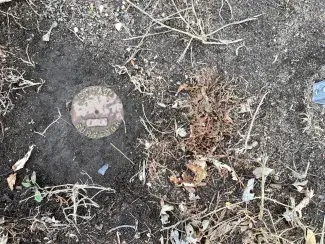 Top view of a Cast Iron Monument disk