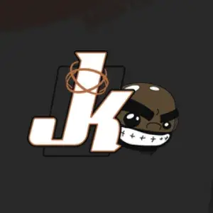Logo showing the letters “jk” and a cartoon of a smiling man