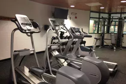 Elliptical and stationary bike equipment in fitness center