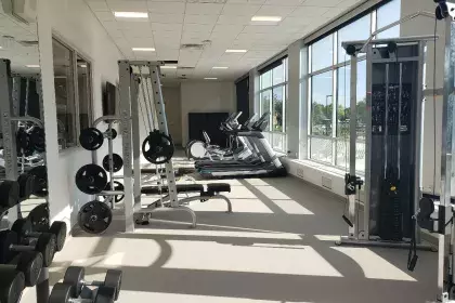 Weight machines and equipment in fitness center