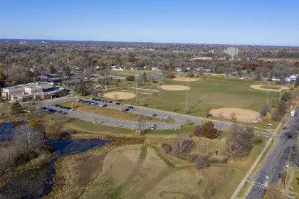 Image of Battle Creek Recreation Center and outdoor area take from air