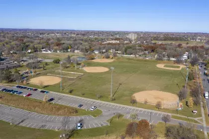 Image of Battle Creek Recreation Center and outdoor area take from air