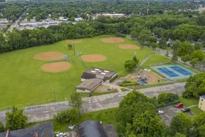 Image of Duluth & Case Recreation Center and outdoor area take from air