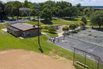 Image of Groveland Recreation Center's outdoor area taken from air