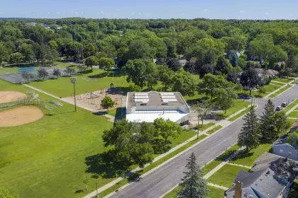 Image of Hayden Heights Recreation Center and outside area take from air