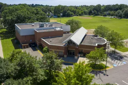 Image of Hazel Park Recreation and outdoor area taken from air