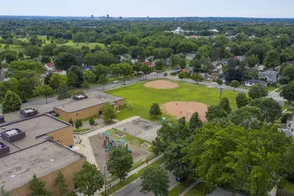 Image of Northwest Como Recreation Center outdoor area taken from air