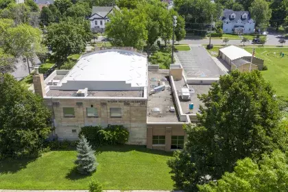 Image of Wilder Recreation Center and outdoor area taken from air