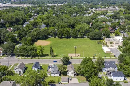 Image of Wilder Recreation Center and outdoor area taken from air