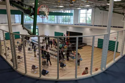 people inside Frogtown Community Center's gym