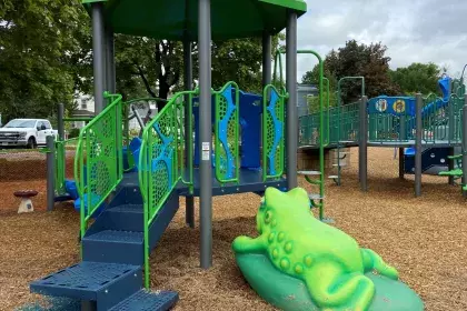 Hamline Park play area frog