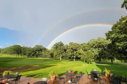 Double rainbow over Highland National Golf Course