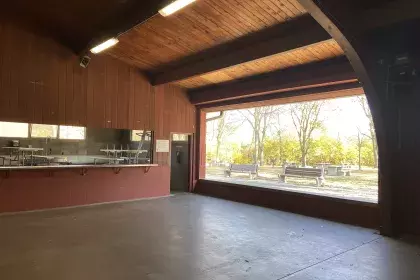 Highland Park Pavilion - Kitchen and outside view