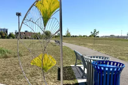 Ginkgo:Light public art closer up at Westgate Commons Park