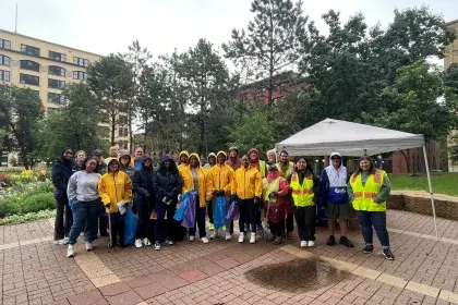 Volunteers posing at Mears Park