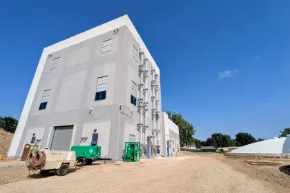 Exterior of new lime building at McCarrons treatment plant 