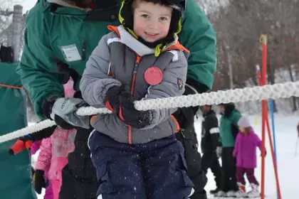 Youth on towrope at Como Park Ski Center