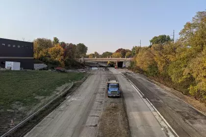 Photo of Ayd Mill Road Construction as of 10.10.20. The view is of Ayd Mill Road north bound from Grand Avenue.